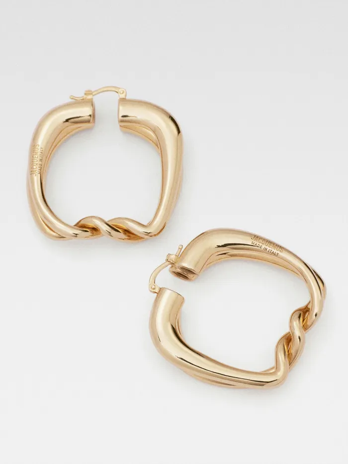 JACQUEMUS Jewellery Twisted Hoops Light Gold 8211 Women