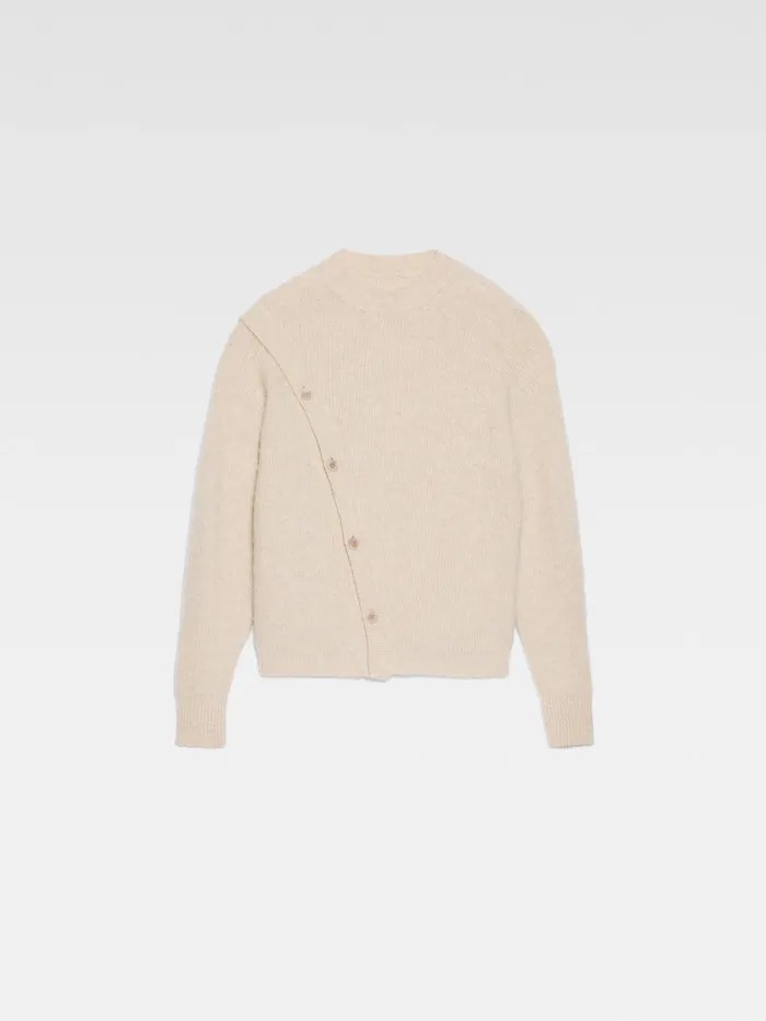 JACQUEMUS Knits Asymmetric Cardigan Beige 8211 Men