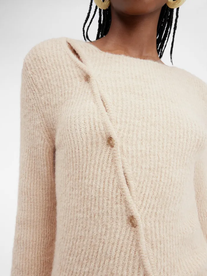 JACQUEMUS Knits Asymmetric Cardigan Beige 8211 Women
