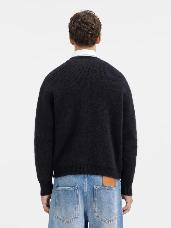 JACQUEMUS Knits Asymmetric Cardigan Black 8211 Men