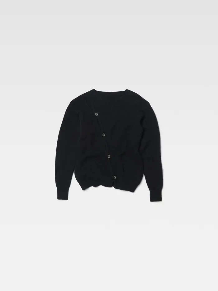 JACQUEMUS Knits Asymmetric Cardigan Black 8211 Men