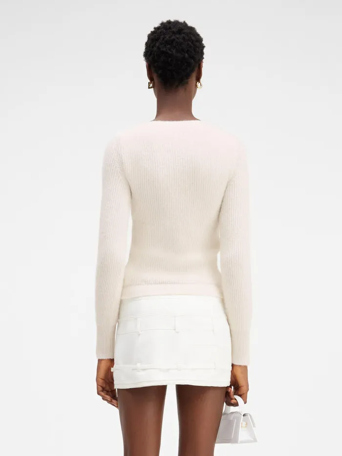 JACQUEMUS Knits Asymmetric Cardigan Offwhite 8211 Women