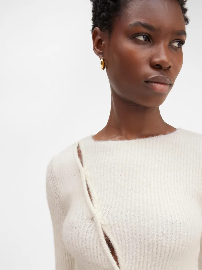 JACQUEMUS Knits Asymmetric Cardigan Offwhite 8211 Women