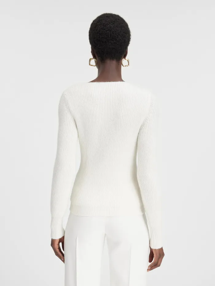 JACQUEMUS Knits Asymmetric Cardigan White 8211 Women
