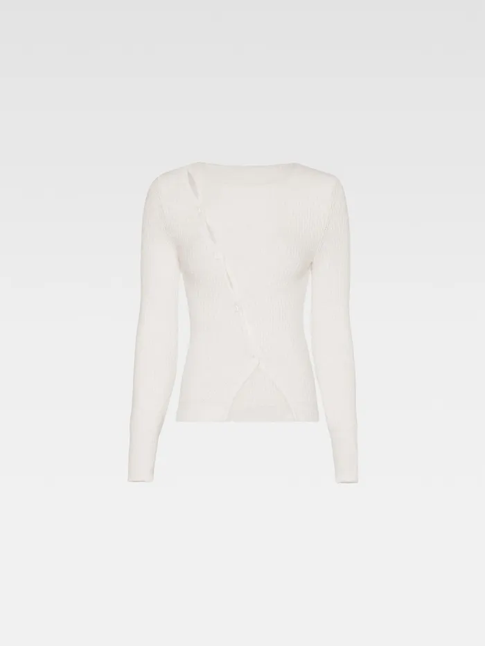 JACQUEMUS Knits Asymmetric Cardigan White 8211 Women