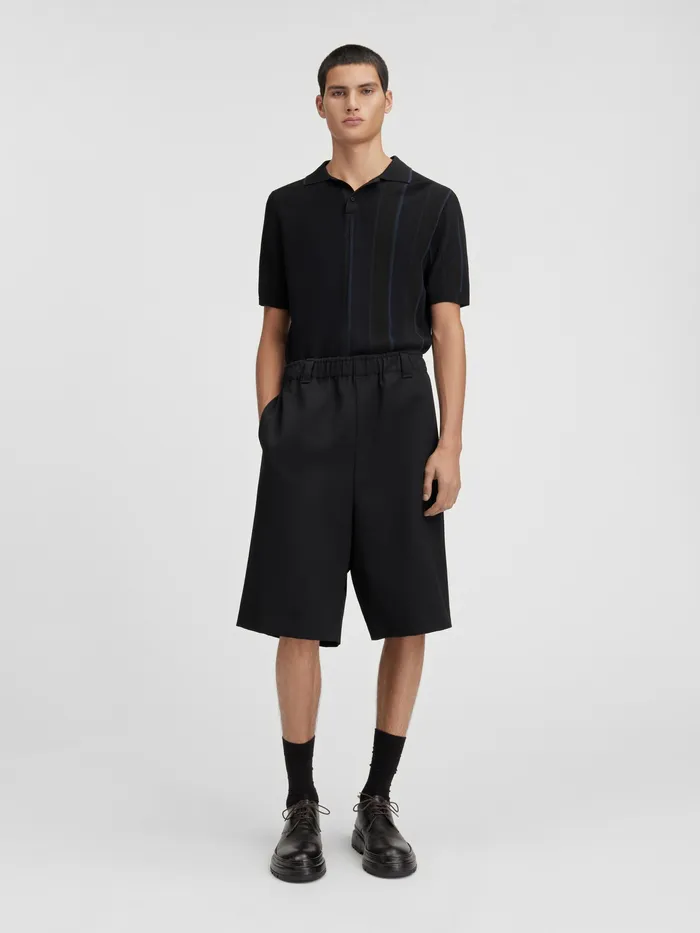 JACQUEMUS Knits Contrast Knit Polo Black 8211 Men