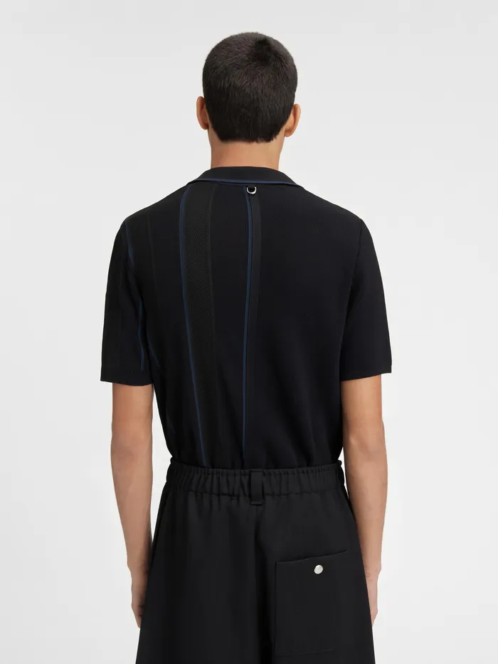 JACQUEMUS Knits Contrast Knit Polo Black 8211 Men