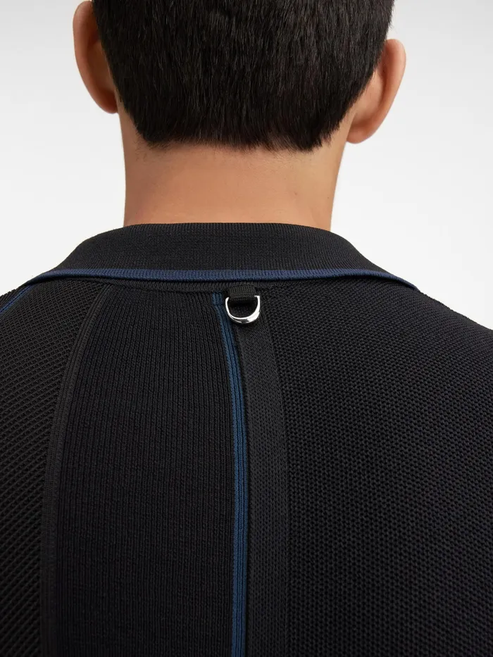JACQUEMUS Knits Contrast Knit Polo Black 8211 Men