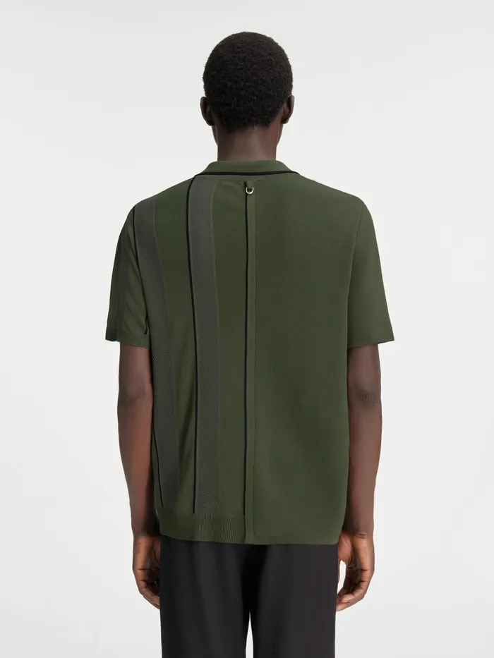 JACQUEMUS Knits Contrast Knit Polo Dark Green 8211 Men