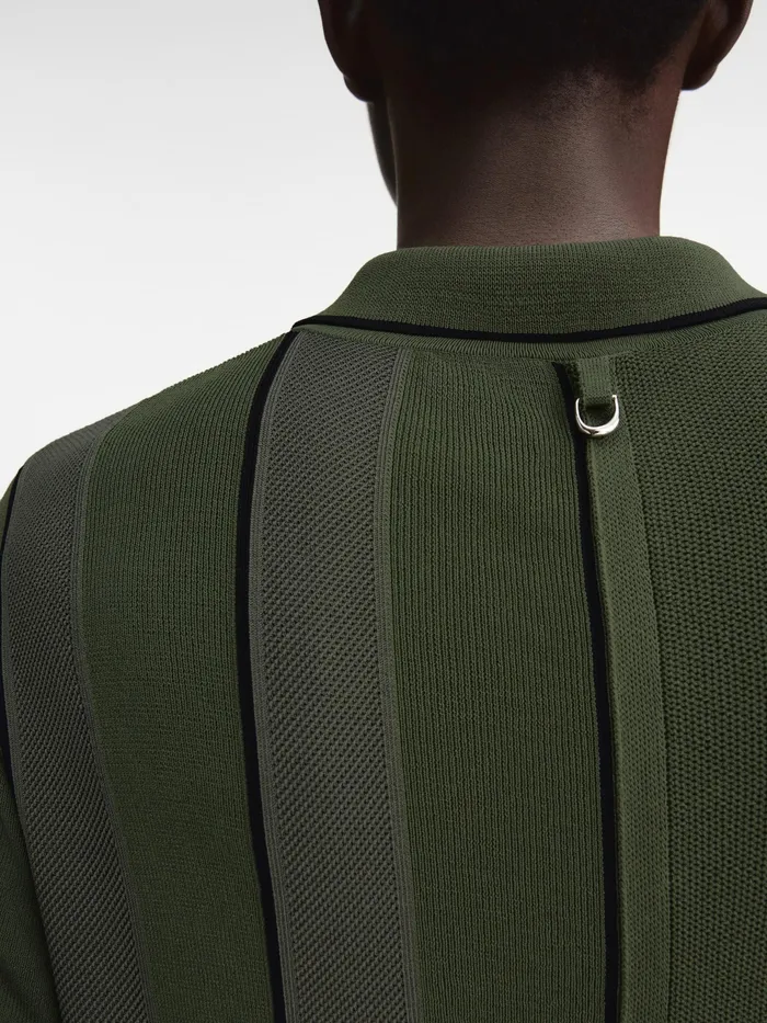JACQUEMUS Knits Contrast Knit Polo Dark Green 8211 Men