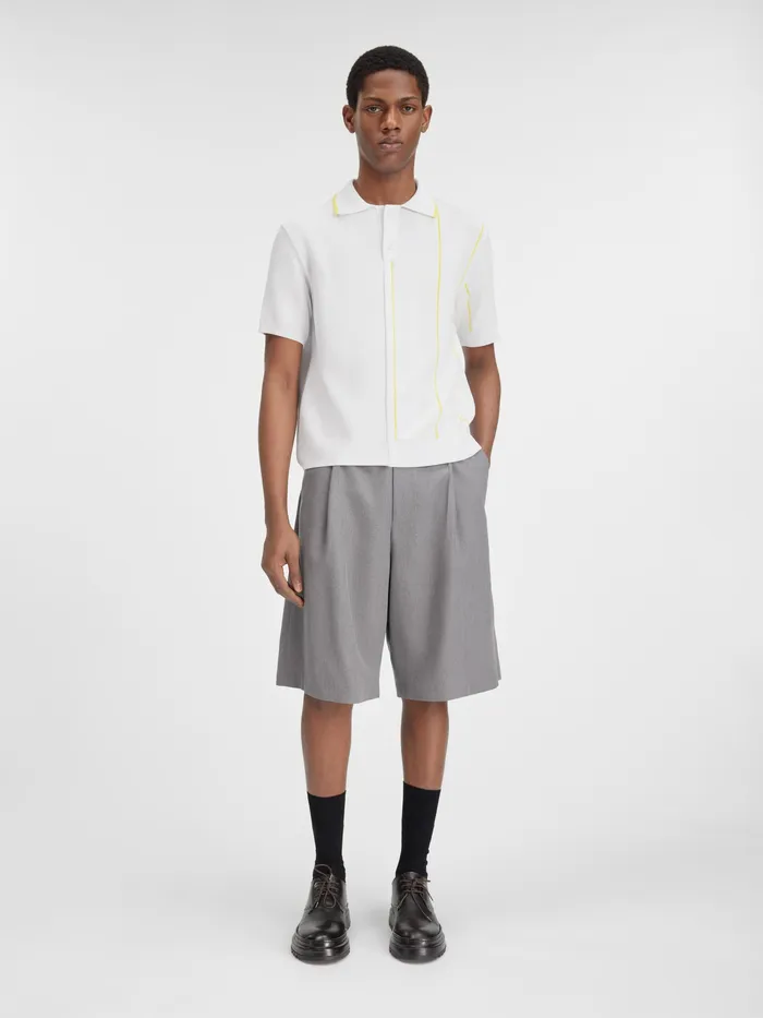 JACQUEMUS Knits Contrast Knit Polo White 8211 Men