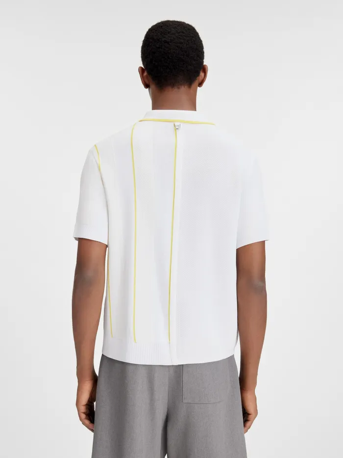 JACQUEMUS Knits Contrast Knit Polo White 8211 Men