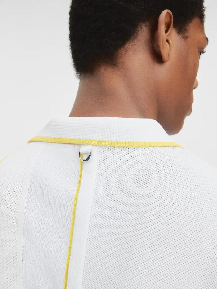 JACQUEMUS Knits Contrast Knit Polo White 8211 Men