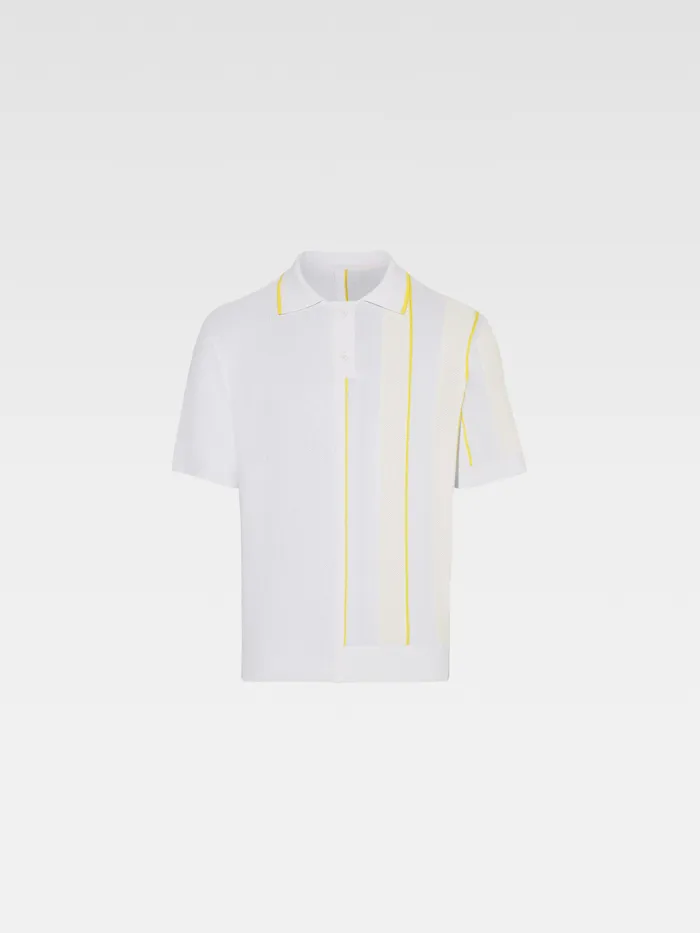 JACQUEMUS Knits Contrast Knit Polo White 8211 Men