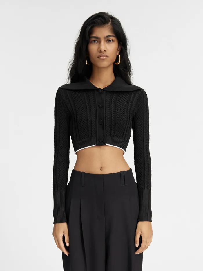 JACQUEMUS Knits Cropped Cardigan Black 8211 Women