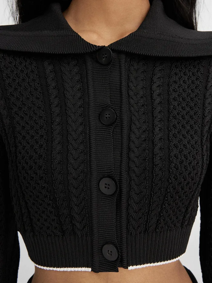 JACQUEMUS Knits Cropped Cardigan Black 8211 Women