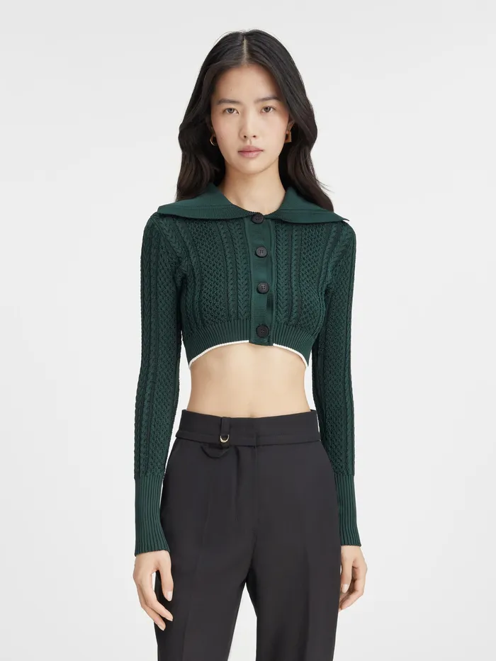 JACQUEMUS Knits Cropped Cardigan Dark Green 8211 Women