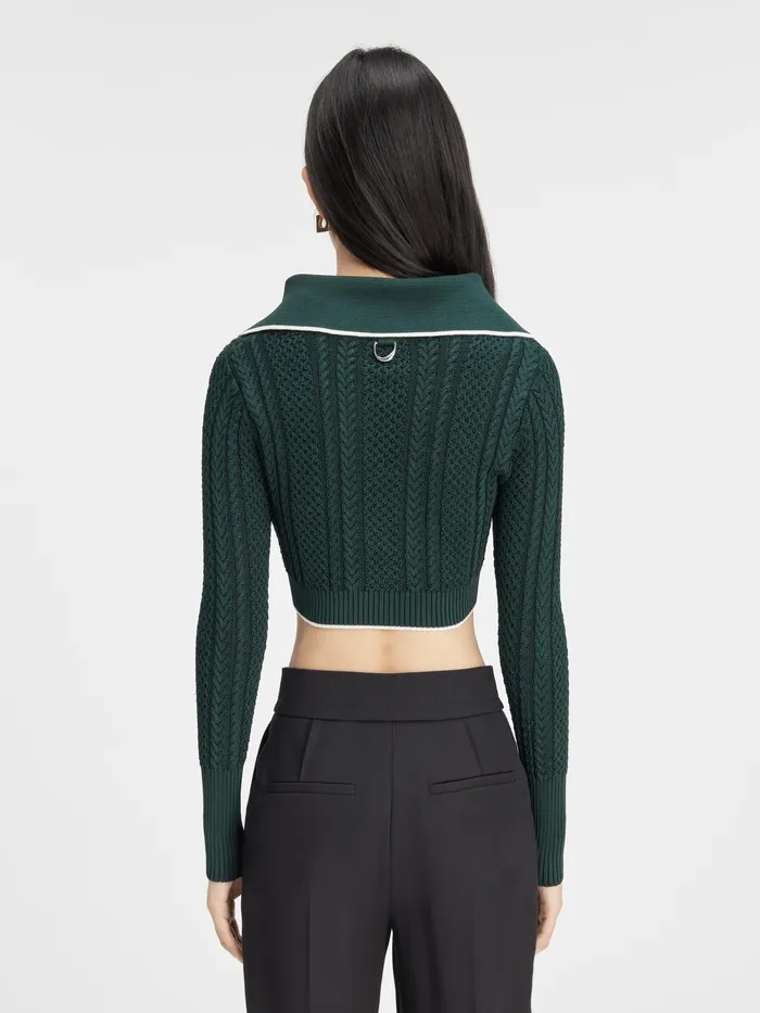 JACQUEMUS Knits Cropped Cardigan Dark Green 8211 Women