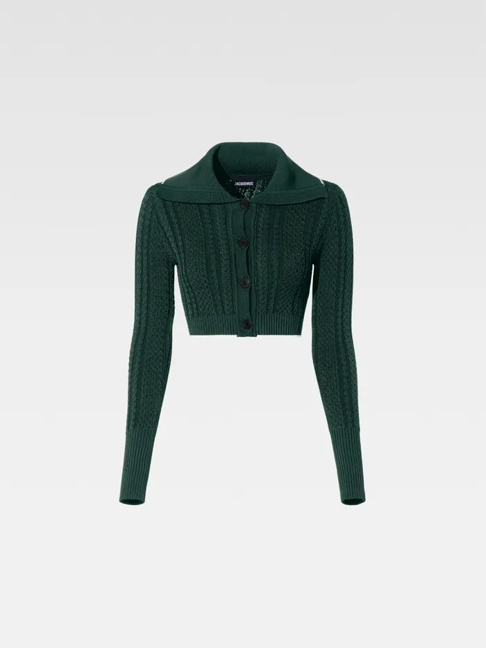 JACQUEMUS Knits Cropped Cardigan Dark Green 8211 Women