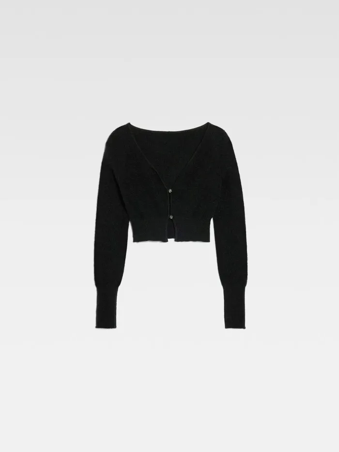 JACQUEMUS Knits Cropped Mohair Cardigan Black 8211 Women
