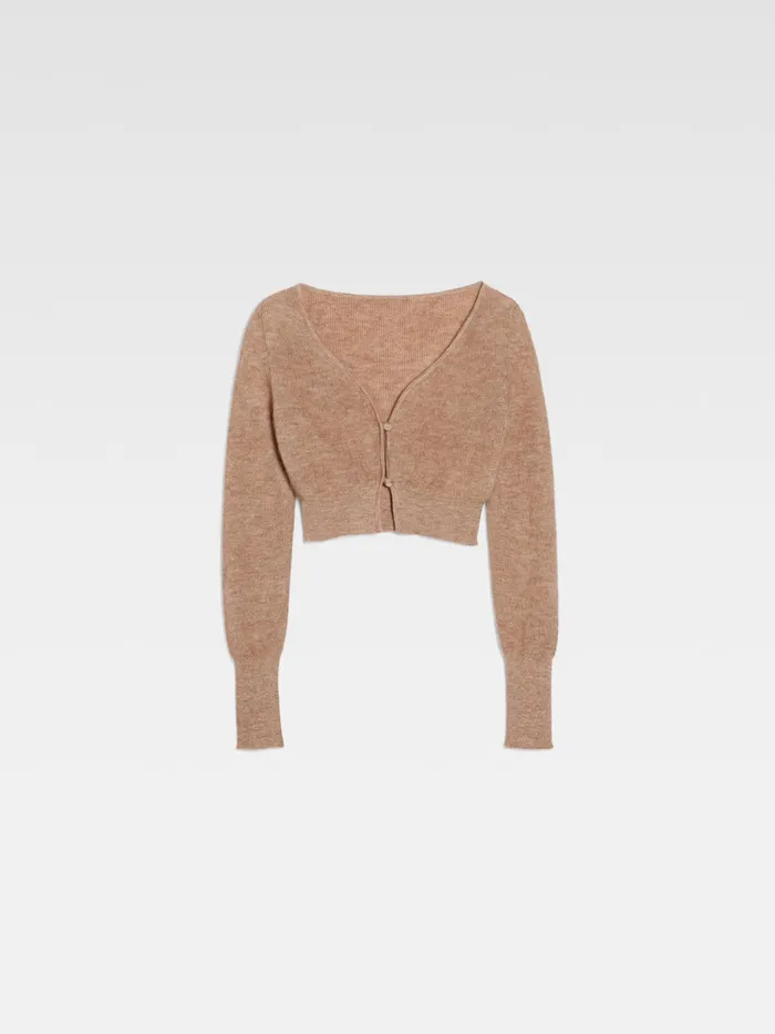 JACQUEMUS Knits Cropped Mohair Cardigan Light Brown 8211 Women