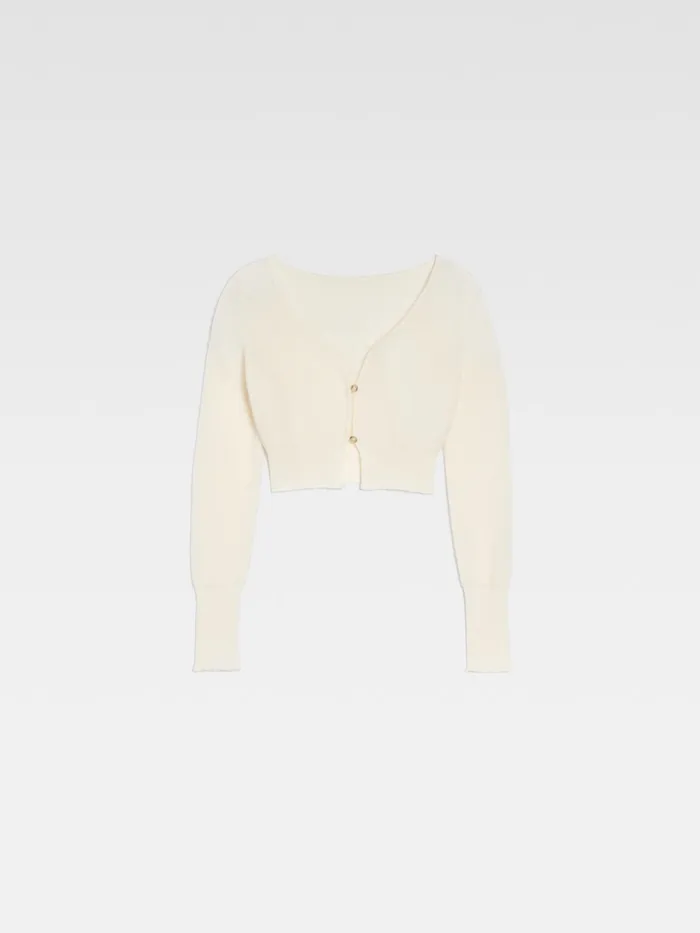 JACQUEMUS Knits Cropped Mohair Cardigan Offwhite 8211 Women