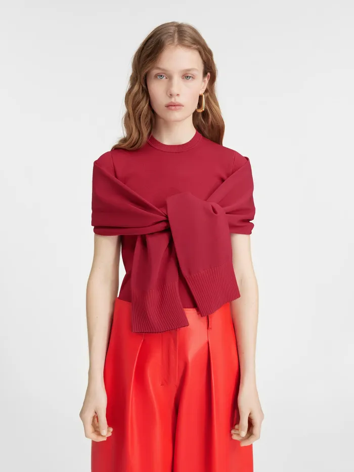 JACQUEMUS Knits Faux Cardigan Top Dark Red 8211 Women