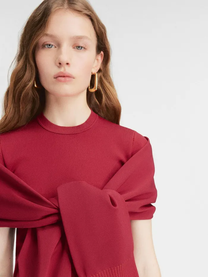 JACQUEMUS Knits Faux Cardigan Top Dark Red 8211 Women