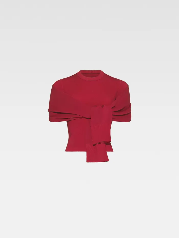 JACQUEMUS Knits Faux Cardigan Top Dark Red 8211 Women