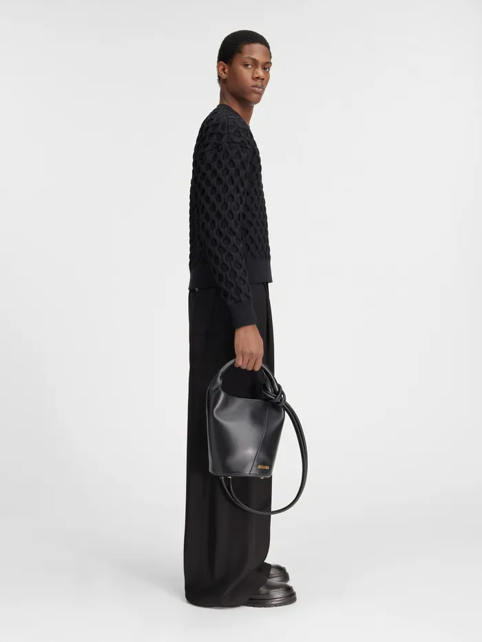 JACQUEMUS Knits Honeycomb Sweater Black 8211 Men