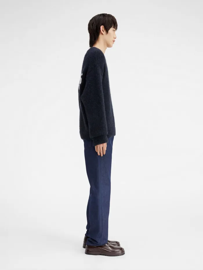 JACQUEMUS Knits Jacquard Logo Sweater Dark Navy 8211 Men