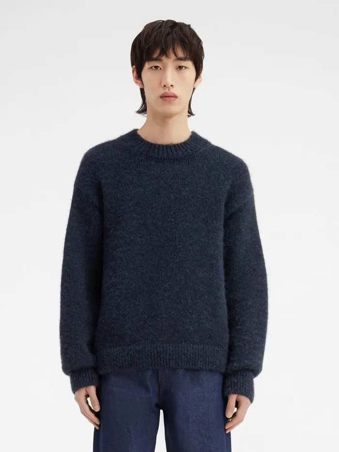 JACQUEMUS Knits Jacquard Logo Sweater Dark Navy 8211 Men