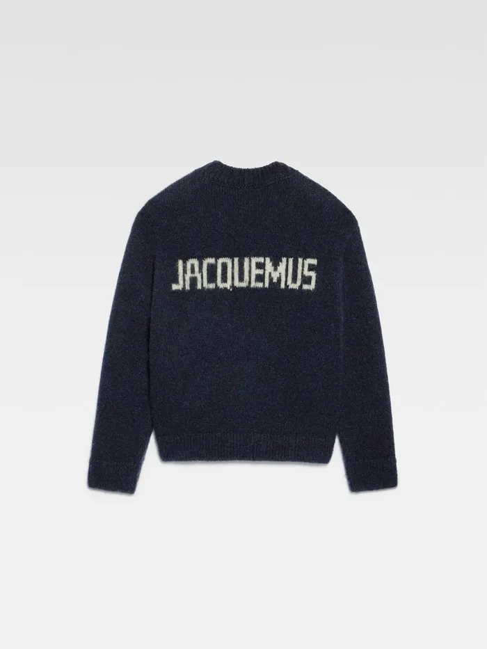 JACQUEMUS Knits Jacquard Logo Sweater Dark Navy 8211 Men
