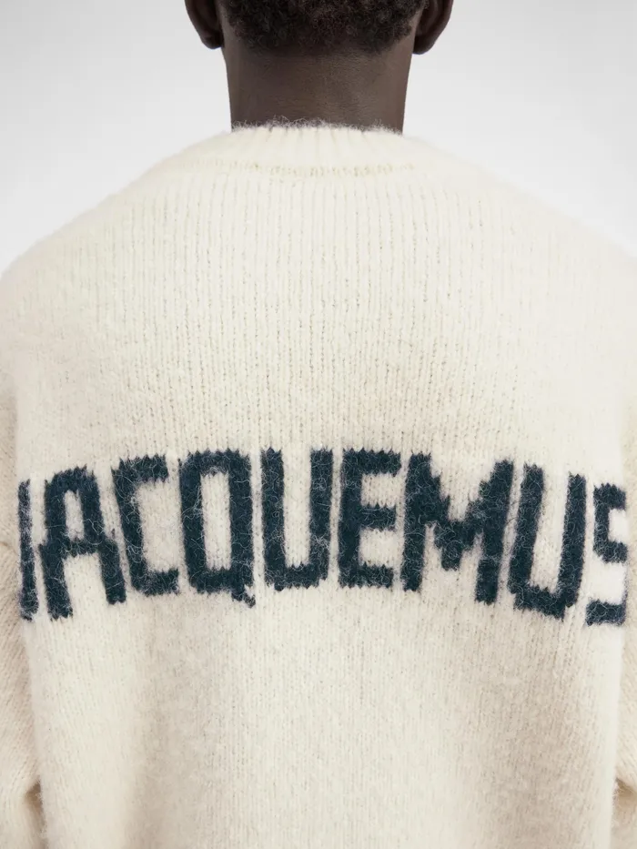 JACQUEMUS Knits Jacquard Logo Sweater Offwhite 8211 Men