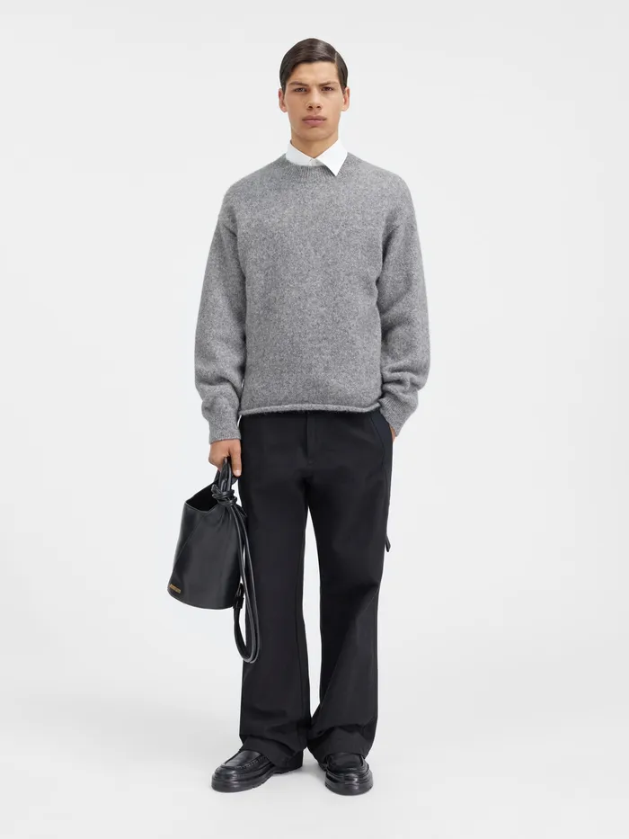 JACQUEMUS Knits Logo Sweater Grey 8211 Men