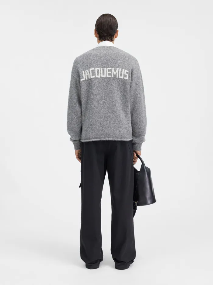 JACQUEMUS Knits Logo Sweater Grey 8211 Men