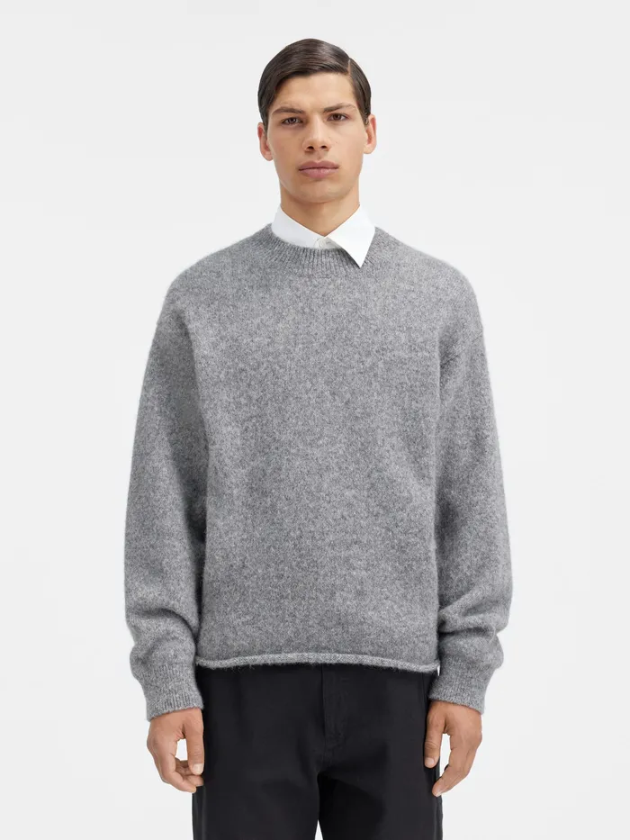 JACQUEMUS Knits Logo Sweater Grey 8211 Men
