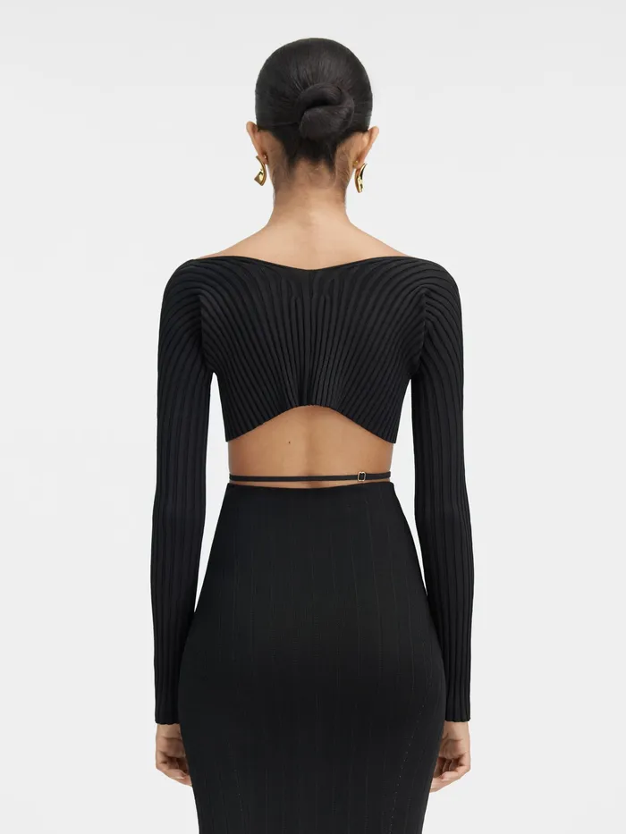 JACQUEMUS Knits Micro Charm Logo Cardigan Black 8211 Women