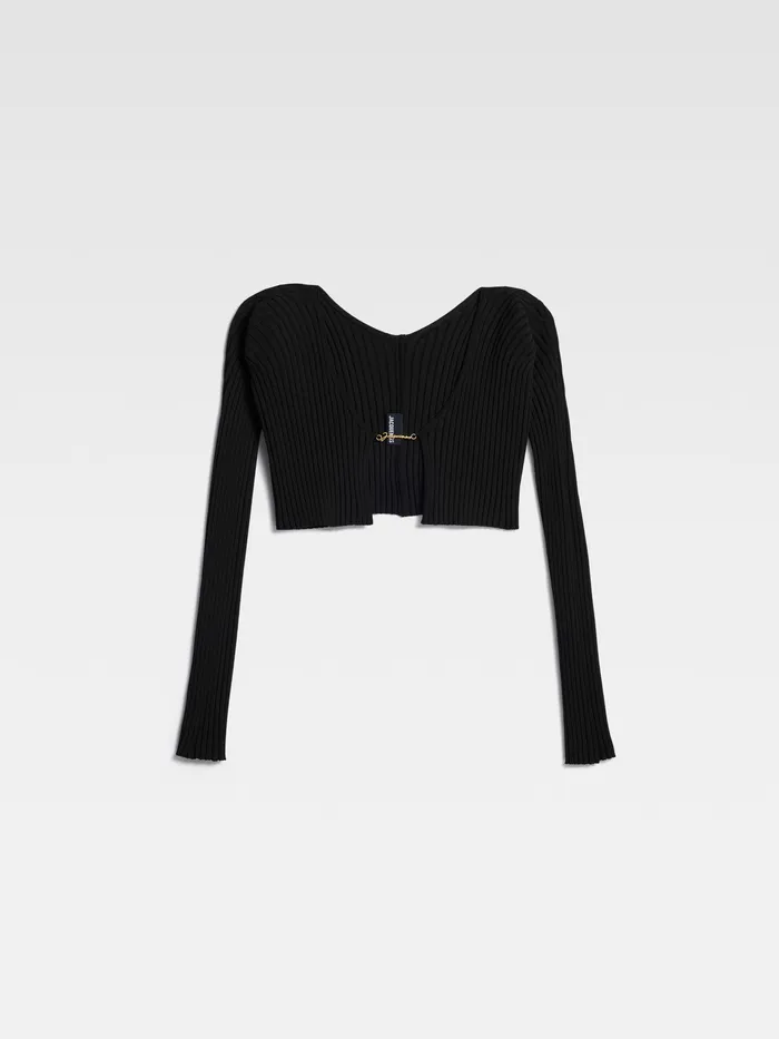 JACQUEMUS Knits Micro Charm Logo Cardigan Black 8211 Women