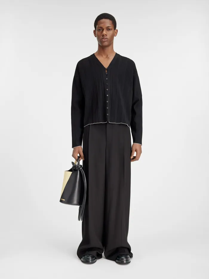 JACQUEMUS Knits Pleated Cardigan Black 8211 Men