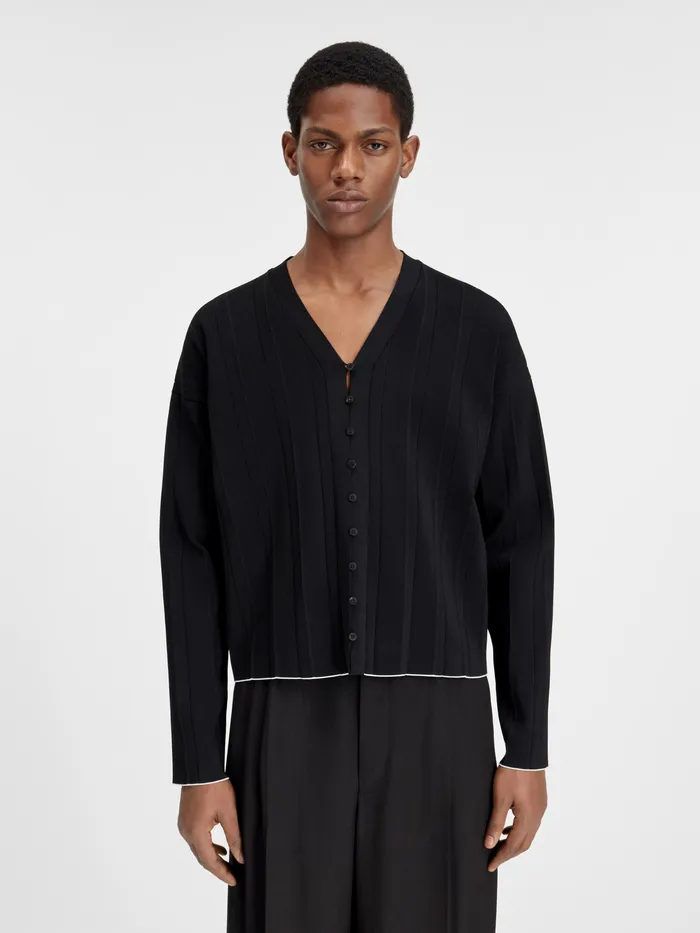 JACQUEMUS Knits Pleated Cardigan Black 8211 Men