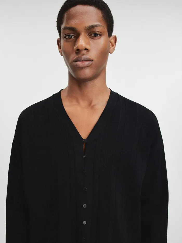JACQUEMUS Knits Pleated Cardigan Black 8211 Men