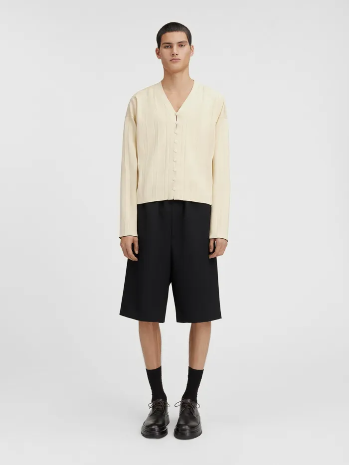 JACQUEMUS Knits Pleated Cardigan Light Ivory 8211 Men
