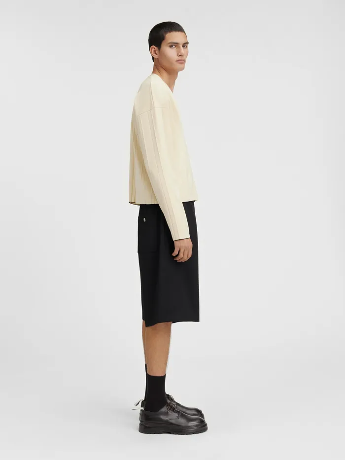 JACQUEMUS Knits Pleated Cardigan Light Ivory 8211 Men