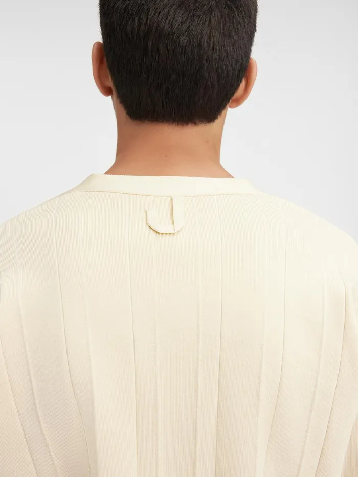 JACQUEMUS Knits Pleated Cardigan Light Ivory 8211 Men