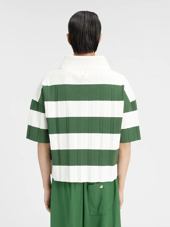 JACQUEMUS Knits Striped Pleated Polo Multigreen 8211 Men