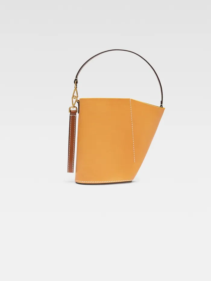 JACQUEMUS Objects Leather Small Bucket Yellow 8211 Women