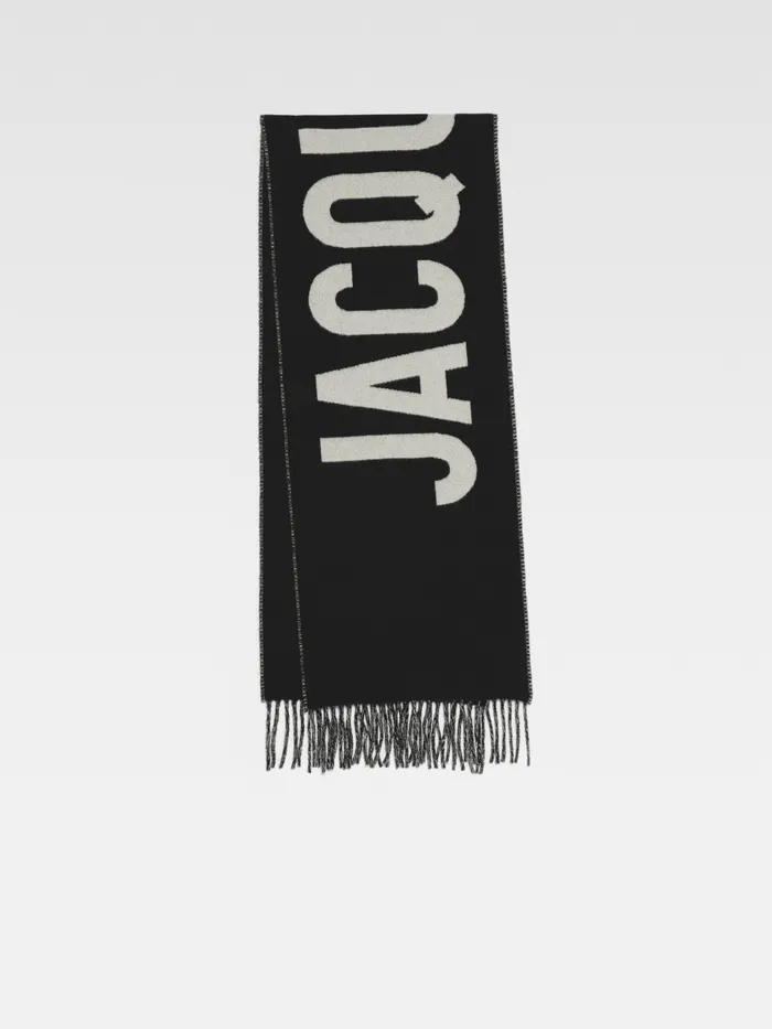 JACQUEMUS Scarves and Beanies Fringe Logo Scarf Black 8211 Men