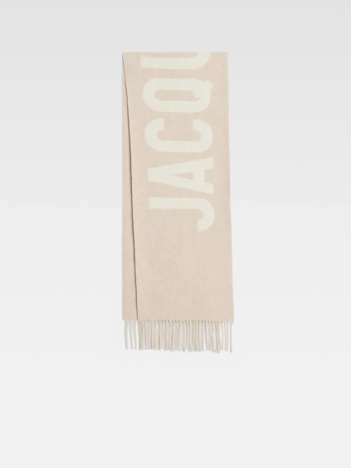JACQUEMUS Scarves and Beanies Fringe Logo Scarf Multibeige 8211 Men