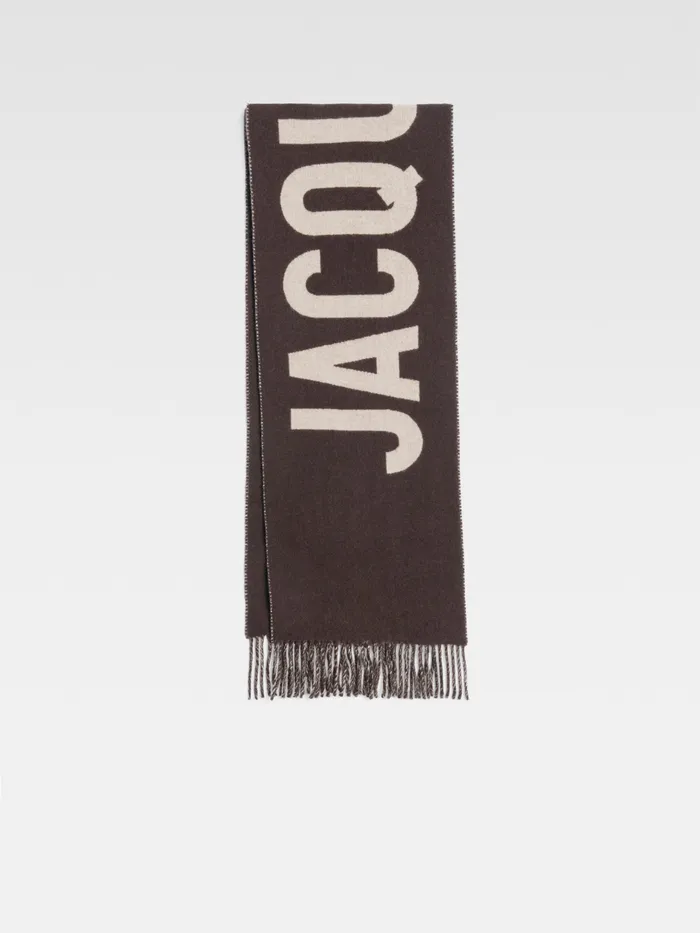 JACQUEMUS Scarves and Beanies Fringe Logo Scarf Multi Brown 8211 Men
